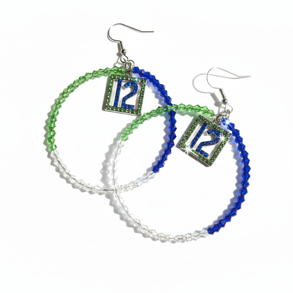 12th Wo(man) Diva Bling Hoop Earrings